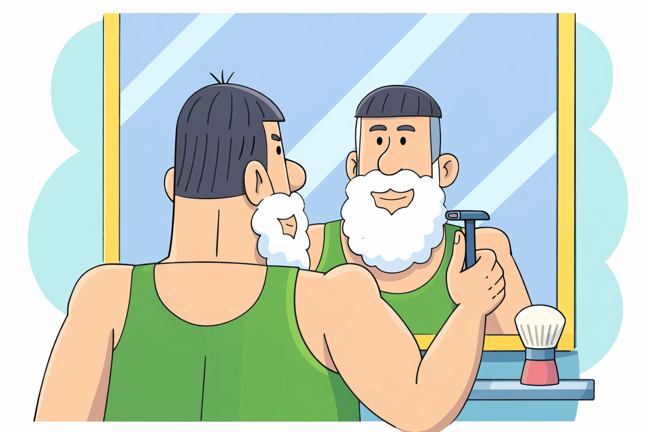 Иллюстрация глагола shave